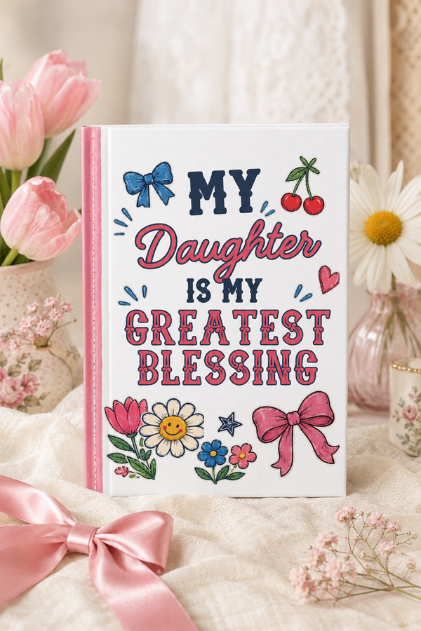 Personalized Daughter Reader Journal with white coquette cover for book-loving daughters