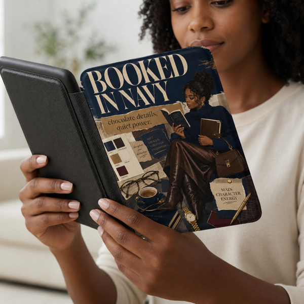 Booked in Navy Kindle Case for Book Lovers