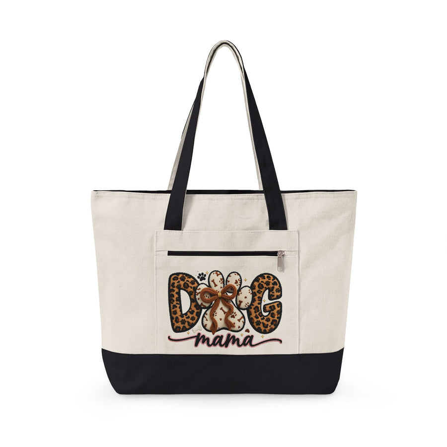 Western Cowboy canvas tote bag with zipper — country style tote