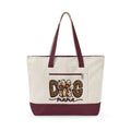 Western Cowboy zippered canvas tote bag, color option