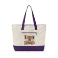 Thrift Queen zippered canvas tote bag, color option