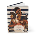 Hot Flashes and Plot Twists Menopause Book Club hardcover journal spine view showing matte casewrap binding