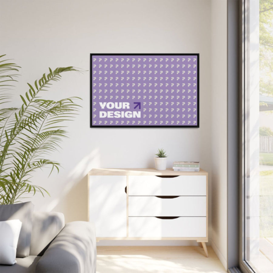 Framed Matte Canvas Wall Art – Premium Cotton Blend Canvas Print with Pine Wood Frame (Multiple Sizes & Colors)