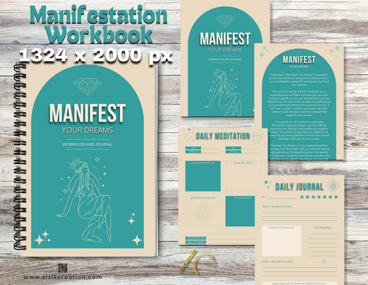 Manifestation Workbook | Templates for Canva | Journal | Editable | Digital download