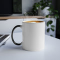 Color Changing Mug 11oz – Heat Reactive Magic Coffee Cup, Black Ceramic with Hidden Design Reveal