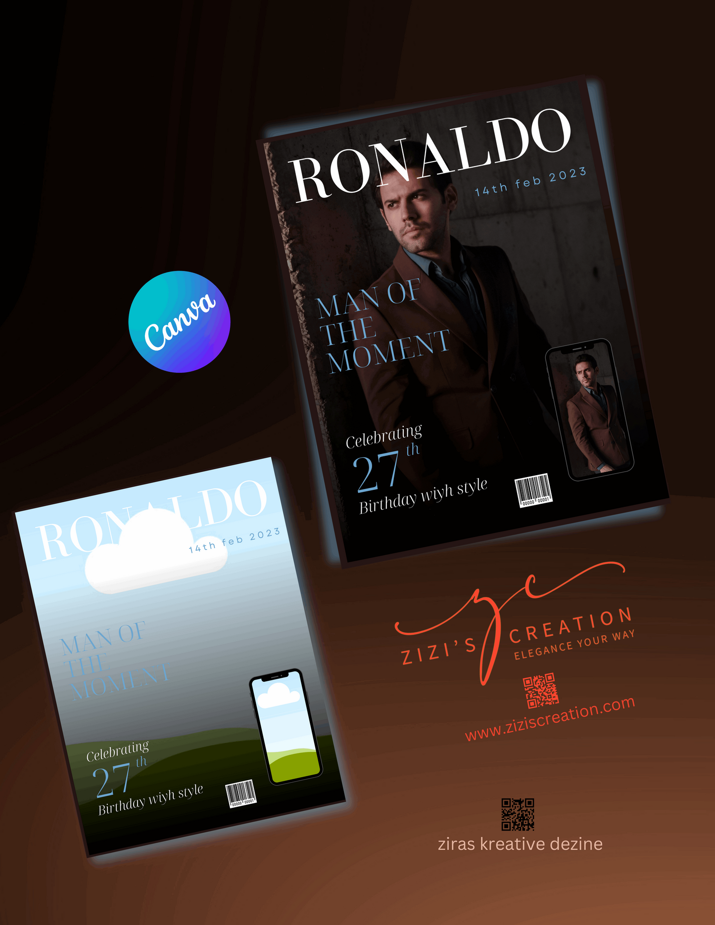 Man of the moment, Creative Canva Cover Frames for EBooks, Journals, Stories & Magazines - Elevate Your Design Game! | Customizable | Canva Edit