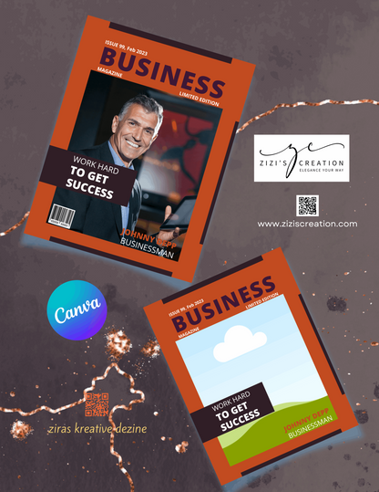 Business Magazine, Creative Canva Cover Frames for EBooks, Journals, Stories & Magazines - Elevate Your Design Game! | Customizable | Canva Edit