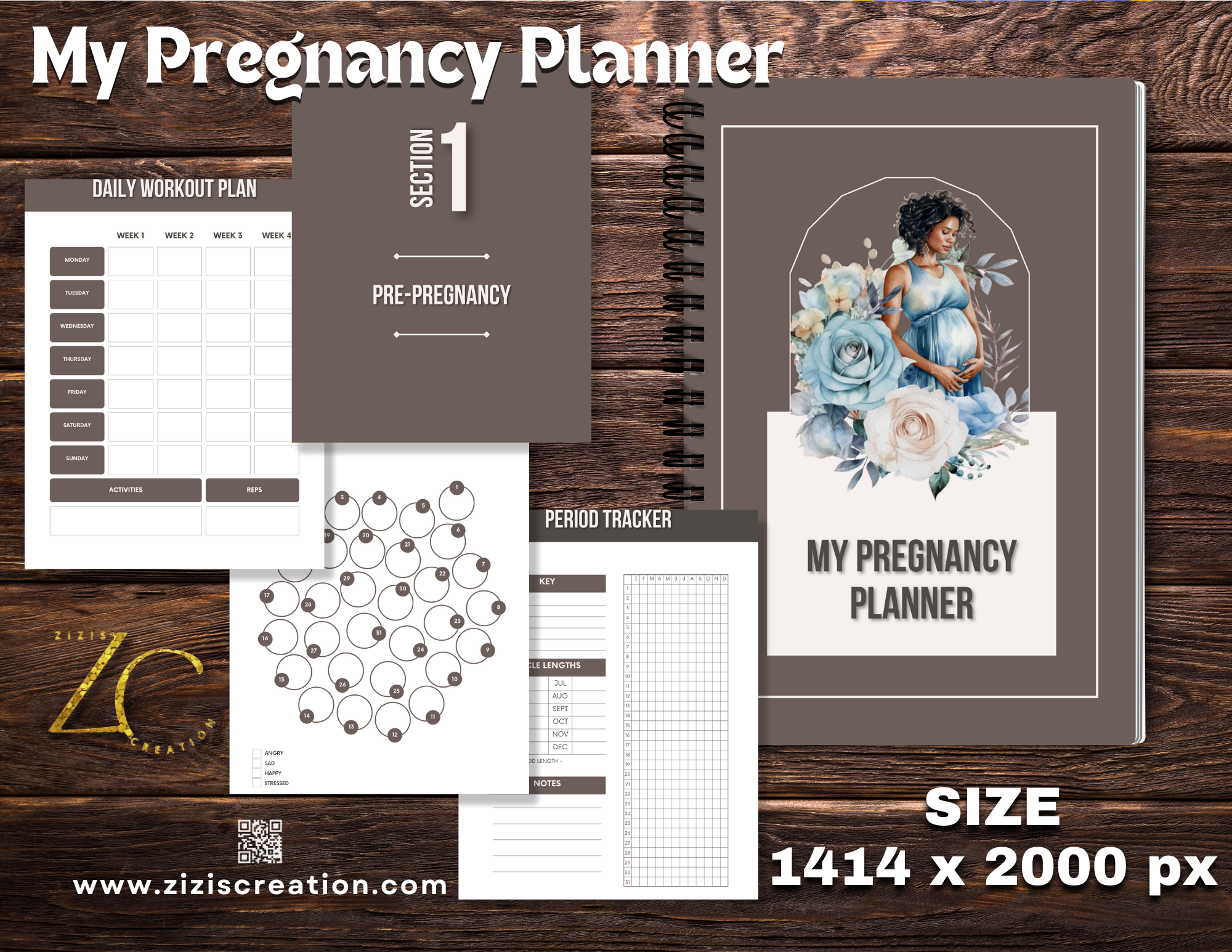 Diabetes Journal | Templates for Canva | Journal | Planner | Editable | Digital download