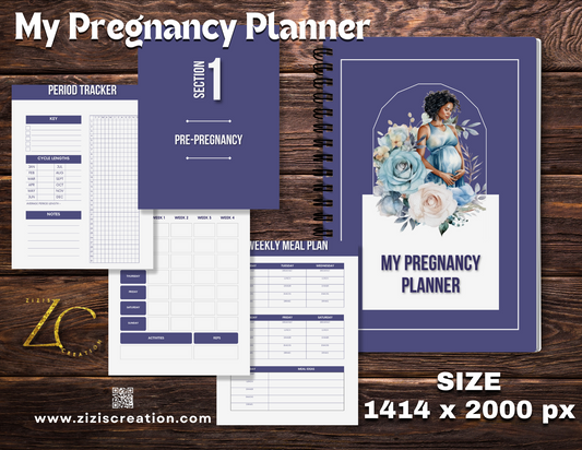 Pregnancy Planner | Templates for Canva | Journal | Planner | Editable | Digital download