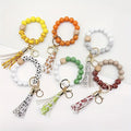 Sports Beaded Wristlet Keychain with Tassel – Multi-Sport Bracelet | Baseball, Soccer, Tennis & More