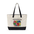 Autism Mama canvas tote bag with zipper — reusable tote for moms