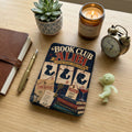 Book Club Alibi case with suspects, clues, books, and cocktail.
