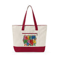 Autism Mama zippered canvas tote bag, color option