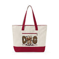 Western Cowboy zippered canvas tote bag, color option