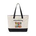 Thrift Queen canvas tote bag with zipper — reusable shopping tote