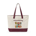 Thrift Queen zippered canvas tote bag, color option
