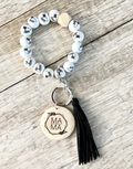 Cheer Wristlet Keychain | Personalized Beaded Cheerleader Charm Keyring | Cheer Mom Gift