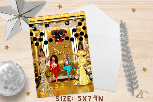 Golden Girls Christmas Card | Editable in Canva | Customizable | Digital Download | Printable
