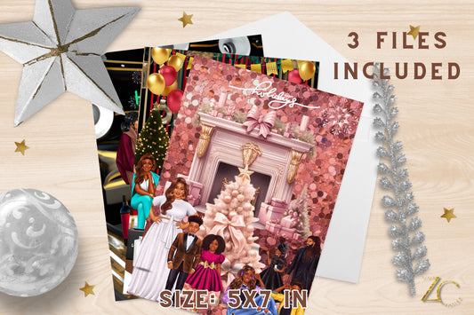 Holiday card | Christmas Card | Editable in Canva | Customizable | Digital Download | Printable