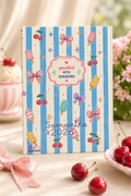 Close-up of personalized name and year printed on back cover of Sweet Little Summer Club journal