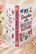 Personalized daughter white coquette keepsake notebook with decorative cover and florals