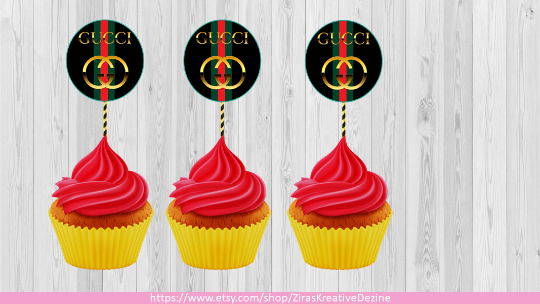 Designer Inspired Cake Topper Printable, Instant Download Party Favor