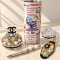Hairdresser Gift Set: Gray and Gold Tumbler with Pen and Keychain - accessories