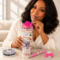 Hairdresser Gift Set: Pink Cowgirl Hat Tumbler, Pen and Keychain - lifestyle view