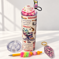 Hairdresser Gift Set: White Cowgirl Fixed Lid Tumbler, Pen, Keychain - full gift set