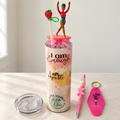 I Am Enough Gymnast Tumbler Gift Set with Pen and Keychain - full gift set