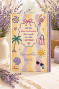 Personalized Mom keepsake journal styled on decorative background