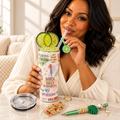 Nurse Gift Set: Lime Daily Affirmations Tumbler, Pen and Keychain - lifestyle view