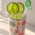 Nurse Gift Set: Lime Daily Affirmations Tumbler, Pen and Keychain - lid detail