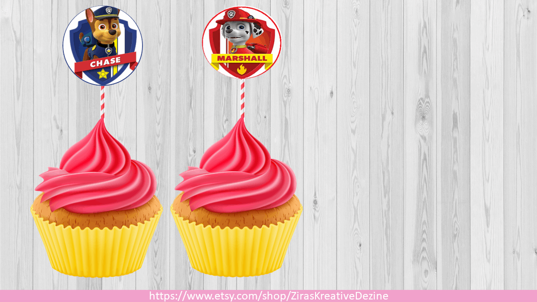 Paw Patrol Cake Topper Printable, Instant Download, Digital