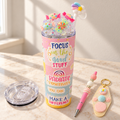 Pastel Positivity Candy Tumbler Gift Set with Pen and Keychain - full gift set