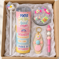 Pastel Positivity Candy Tumbler Gift Set with Pen and Keychain - gift boxed