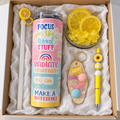 Pastel Positivity Lemon Tumbler Gift Set with Pen and Keychain - gift boxed