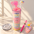 Pastel Positivity Ponytail Tumbler Gift Set, Pen and Keychain - full gift set