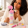 Pastel Positivity Ponytail Tumbler Gift Set, Pen and Keychain - lifestyle view