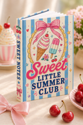 Personalized Sweet Summer Reading Journal for beach reads with blue striped ice cream and popsicle cover