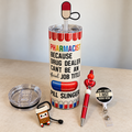 Funny Pharmacist Tumbler Gift Set with Badge Reel, Pen, Straw Covers - lid options