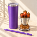 Purple Acorn Tumbler Gift Set with Handmade 3D Fake Ice Resin Lid - lid options