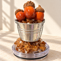 Purple Acorn Tumbler Gift Set with Handmade 3D Fake Ice Resin Lid - lid detail