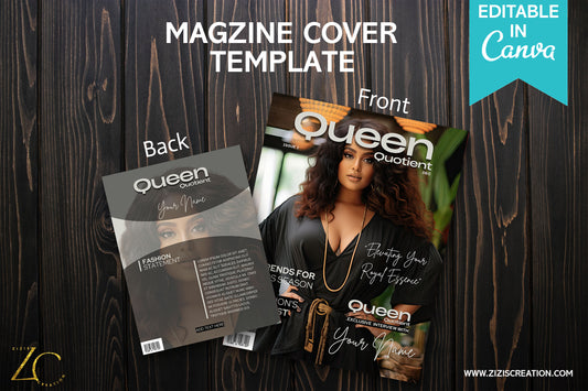 Queen | Magazine Cover Template with PLR Rights | Editable in Canva | Digital Magazine Cover | Customizable | Digital Download | Printable