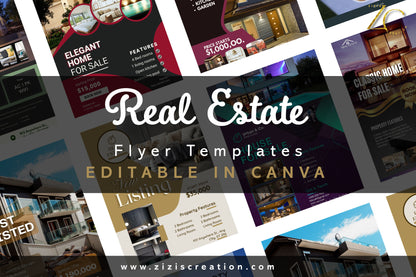 Real Estate | Flyer Template with PLR Rights | Editable in Canva | Customizable | Digital Download | Printable