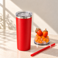 Red Acorn Tumbler Gift Set with Handmade 3D Fake Ice Resin Lid - lid options