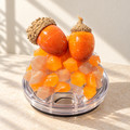 Red Acorn Tumbler Gift Set with Handmade 3D Fake Ice Resin Lid - lid detail