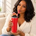Red Bones Cleaver and Saw Tumbler Gift Set, Horror Resin Lid - lifestyle view