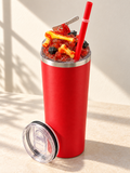 Red Bones Silver Cleaver Tumbler Gift Set, 3D Fake Ice Lid, 20oz - full gift set