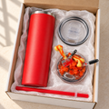 Red Bones and Cleavers Tumbler Gift Set, Horror 3D Fake Ice Lid - gift boxed